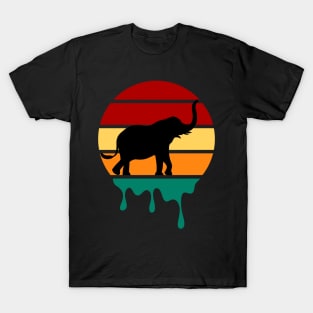 Vintage Sunset Elephant Aesthetic T-Shirt